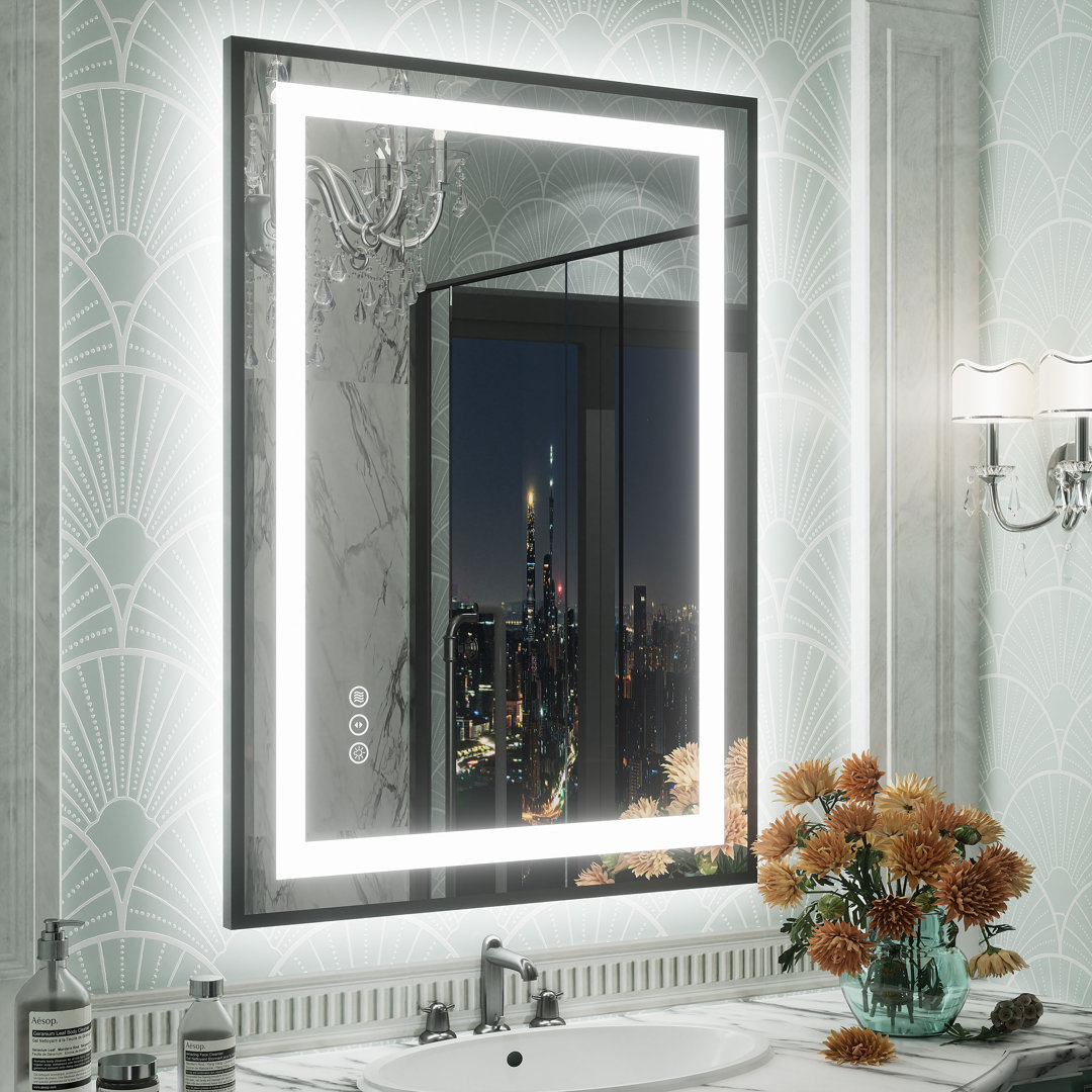 Aevar UL Certified Front & Back LED Anti-Fog Tempered Glass Framed Bathroom/Vanity Mirror with 3-Year Warranty